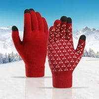 Rukavice Mittens zimske nadograđene na dodirne ekrane protiv klizanja rukavice elastične manžetne toplotne rukavice za meke pletene rukavice za muškarce žene crvene + jedna veličina