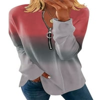 Woobling ženske majice dugih rukava Tee labava majica dame dame baggy jesenski vrhovi sive crvene 8-10