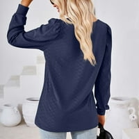 Vrhovi za žene modni čvrsti boju kvadratni vrat natlan dugih rukava labava majica tuničke majice za zabavu do 65% popusta