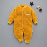 Dojenčad odjeće Juebong Jesen zimsko dijete dijete za dijete s dugim rukavima Plišani rub, žuti, 9-
