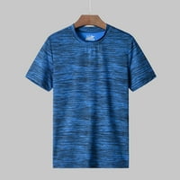 Muška majica Muška ljetna casual o-vrat majica Fitness Sport Brzo suho prozračna vrhunska bluza plava