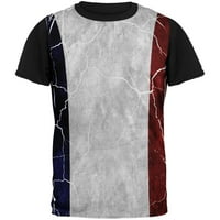 Uznemirena francuska zastava svuda muns crnac leđa majica multi x-lg
