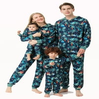 Porodični božićni pidžami podudarni setovi, simpatični tiskani top + hlače za spavanje, odmor PJS za