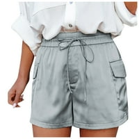 Yubatuo kratke hlače za žene udobne ljetne kratke hlače izvući elastični džepovi za struk casual hlače