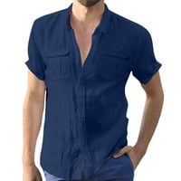 Muška košulja Čvrsti dvostruki džep kratki rukav elegantan isključite košulju ogrlice