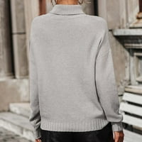 Bnwani džemperi za žene Turtleneck Loose dugi rukav svestrani basični pleteni džemper za žene veličine