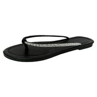 DMQupv Leopard sandale za žene Jednostavne čvrste boje vanjskih isječka nožni prostor udoban stan donja polovina gol žene sandale sandale crne 8