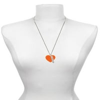 Delight nakit akril 1 narančasti srčani silvertni čuvar anđeoski bar šarm ogrlica, 23