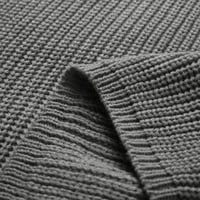 Ketyyh-Chn ženski džemperi prevelirani pleteni pulover labavi džemper sivi, m