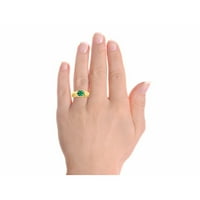 * Rylos Solitaire Gemstone Zeleni smaragdni prsten - svibanj Birtystone *
