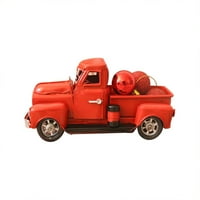 Ounabing Vintage božićni crveni metalni kamion Desktop Dekoracija Božić djeca Poklon igračke