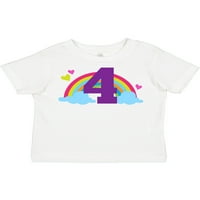 Inktastični četvrti rođendan Rainbow Poklon majica Toddler Girl Majica