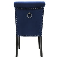 Set luksuznih tuftenih trpezarijskih stolica za oblaganje stolica baršunasto stolica gumene drvene noge plave boje