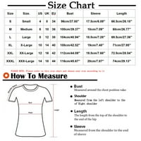 Košulje za žene Dressy Casual Graphic Crewneck Kratki rukav labav FIT Ljetni vrhovi za žene Slatki vrhovi