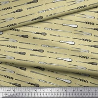 Soimoi Beige Rayon Fabric on Vozač i razdjelnički hardver Ispis tkanine sa dvorištem široko