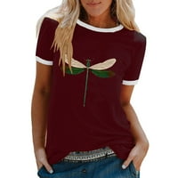 Majice za žene Modni ležerni print O-izrez Labavi majica kratkih rukava Top bluza puloversize 5xl