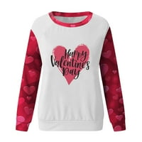 Valentinovo košulje za žene Crewneck grafički duks srca Ljubav pulover casual dugih rukava poklon bluza