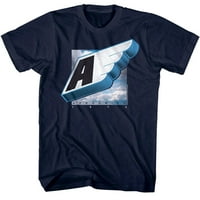Aerosmith American Rock Band Wing Sky Mornarsko plava majica za odrasle Tee Tee