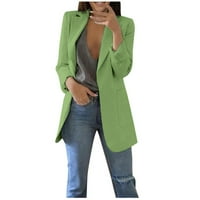 BDFZL Žene Čvrsti kaput dugih rukava Cardigans dugačak jaknu Green XXXXXL