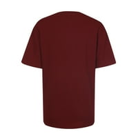 Olyvenn ženski trendi čvor T-majice Flash Picks modni ljetni kratkih rukava koje čišćem pismo Ispis vrhova Crew Crct Majice Ležerne prilike Crvena bluza 12