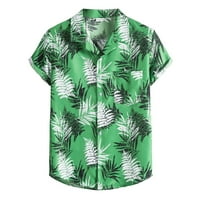 Cleance ispod $ MENS Etnička kratka rukava Ležerna grafička havajska majica majica