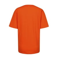 Ženski bluze i vrhovi Dressy Ženski povremeni pulover za pulover kratkih rukava majica majica Majica okruglog vrata, narandžasta, XL