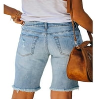 Nizine žene modne rupe ljetne traper kratke hlače dame camo kratke vruće hlače sa džepovima sa patentnim