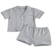 Meihuida Toddler Baby Satin Silk Pajamas set, dugme za spavanje sa 2 dijela za djecu