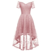 Gotyou haljine ženske snimke na ramenu V izrez Nepravilna patentna pazena haljina haljina ružičasta