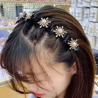 Pearl Crystal Hair Band Gold Crystal Snowflake Banks frizura Okrugla Šelarska traka za kosu za hlače za kosu za kosu pjenušava rhinestones vjenčani dodaci za kosu za žene djevojke