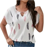 Ljetne ponude Košulja Ženske kratke majice Zemlja Koncertni košulji Pero Print Tunic Key Hole Posada