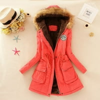 Ženska jakna kaputi zimski dugi rukav od poliestera plus veličina modna jakna kaputa crvena xxl