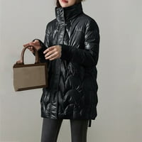 Ženski multibolor srednji pamučni jakni džep dugi rukav kaput dugih rukava