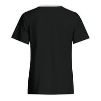 Košulje za žene Žene Modne djevojke Plus Veličina Print Tees Košulja kratkih rukava Torbica bluza crna l