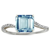 Star K Big Stone Octagon smaragd Cut Sky Blue Topaz Bypass Solitaire prsten u kt bijelo zlato veličine 8. Ženska odrasla osoba
