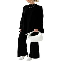 SprifallBaby Ženske hlače odijelo, elegantan džemper sa dugim rukavima sa širokim hlačama za noge jesena