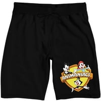 Animaniacs Logo Muški crni san Pajama kratkih hlača-XL