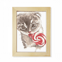 Little Mat Lollipop akvarel za životinje Stocktop ukras foto okvir Display umjetnička slika drvena