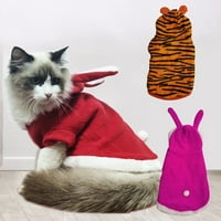 Park Warm Warm Warm PET odjeća sa gumbima, pamučni zečji uši mačka topla odjeća za male srednjeg psa