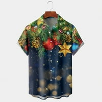 Miayilima muške majice Muški božićni santa poklon 3D digitalni tisak dugme rever kratki rukav majica
