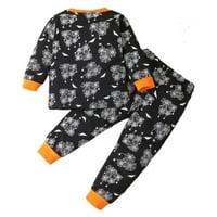 Zupara Toddler Boys Girls Dvodijelni Halloween Set za odjeću Proljeće Jesen Pumpkin Bat Spider Web uzorak