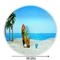 Yyeselk okruglog modnog otisnog plaže za ručnik za plažu nebesko cvijet od mikrofiber za kupatilo ručnik