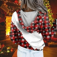 Ženski duksevi dugih rukava s dugim rukavima pad božićnog print modnog casual pulover