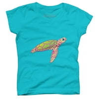 Morska kornjača Djevojke Ocean Blue Graphic Tee - Dizajn ljudi L