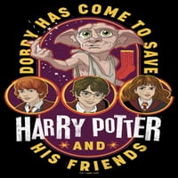 Dječakov Harry Potter Dobby je došao da sačuva crtani grafički tee crni mali