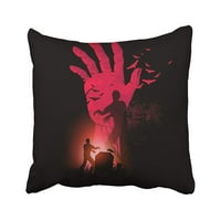 Crvena demonska ruka koja se diže sa zombijima hodanje sablasne ruke jesen svijetla slavlje jastuk jastuk