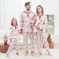 Podudarni obiteljski set Božić Pidžama, Božićno stablo Snowman Print Loungewebs Sleewear, Noćenje noćne