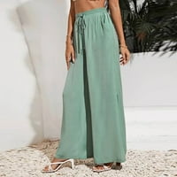 Kayannuo široke hlače za noge za žene čišćenje modnih žena Ljeto casual labavo džep čvrste pantalone