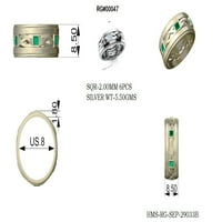 Square Tanzanite Sterling srebrni zlatni Vermeil upleteni užad za žene za žene vjenčani prsten