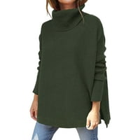 Ženski pulover Dugi pulover Dukseri dugih rukava Zimska oblaka vojska zelena s